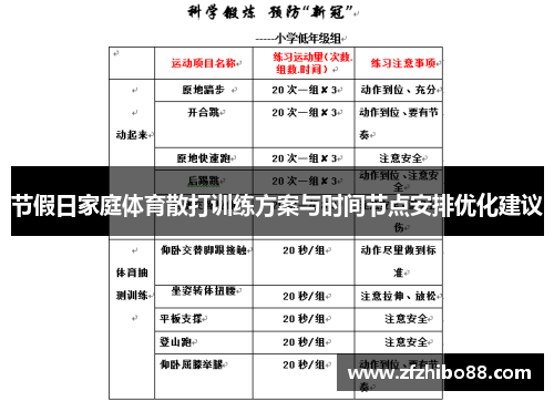 节假日家庭体育散打训练方案与时间节点安排优化建议